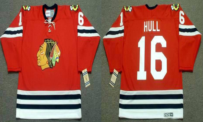 2019 Men Chicago Blackhawks 16 Hull red CCM NHL jerseys